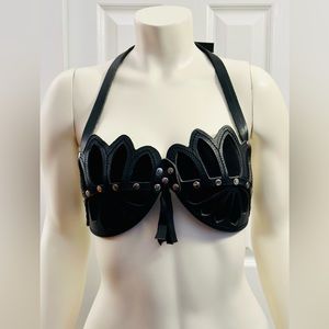 Unique Renaissance handmade, real leather and sued Bra/bralette